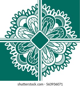 The background motif floral mandala pattern. the green and white. Tribal mandala pattern. Ethnic, fabric, motifs. Vector, abstract flower mandala. Decorative elements for design. EPS 10