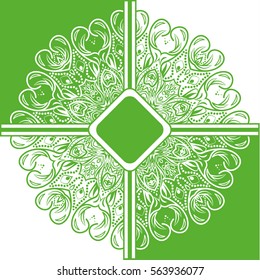 The background motif floral mandala pattern. the green and white. Tribal mandala pattern. Ethnic, fabric, motifs. Vector, abstract flower mandala. Decorative elements for design. EPS 10