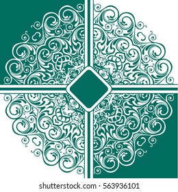 The background motif floral mandala pattern. the green and white. Tribal mandala pattern. Ethnic, fabric, motifs. Vector, abstract flower mandala. Decorative elements for design. EPS 10