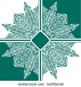 The background motif floral mandala pattern. the green and white. Tribal mandala pattern. Ethnic, fabric, motifs. Vector, abstract flower mandala. Decorative elements for design. EPS 10