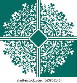 The background motif floral mandala pattern. the green and white. Tribal mandala pattern. Ethnic, fabric, motifs. Vector, abstract flower mandala. Decorative elements for design. EPS 10