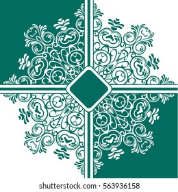 The background motif floral mandala pattern. the green and white. Tribal mandala pattern. Ethnic, fabric, motifs. Vector, abstract flower mandala. Decorative elements for design. EPS 10