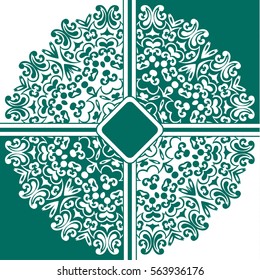 The background motif floral mandala pattern. the green and white. Tribal mandala pattern. Ethnic, fabric, motifs. Vector, abstract flower mandala. Decorative elements for design. EPS 10