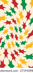 Background motif pattern hexagram and colorful snowflakes. Christmas theme