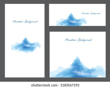 background mountain of watercolor. set background mountain of watercolor template. poster water color mountain