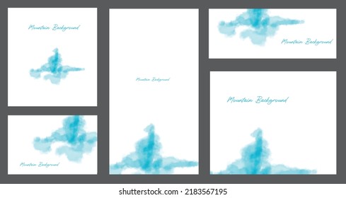 background mountain of watercolor. set background mountain of watercolor template. poster water color mountain