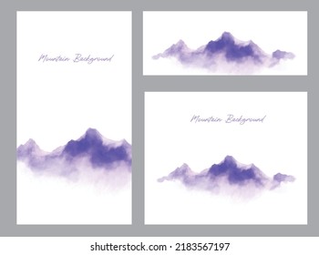 background mountain of watercolor. set background mountain of watercolor template. poster water color mountain