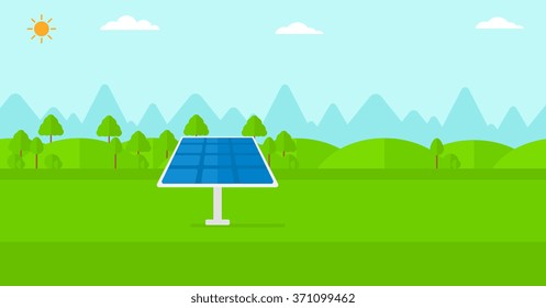 Hintergrund der Berge mit Sonnenkollektoren.