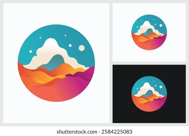 Background Mountains Valley Smooth Wave Motion Gradient Abstract	