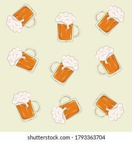 fondo con tazas de cerveza de imitación