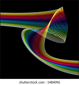 Background with multi color curved lines
