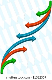 Background with Multicolor Arrows