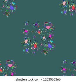 Background multicolor crab seamless simple pattern.