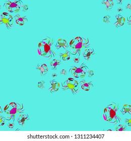 Background multicolor crab seamless simple pattern.
