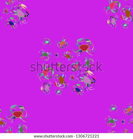 Background multicolor crab seamless simple pattern.