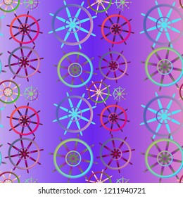 Background multicolor geometric steering wheel pattern summer.