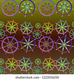 Background multicolor geometric steering wheel pattern summer.