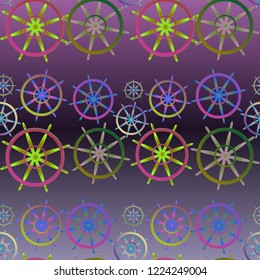 Background multicolor geometric steering wheel pattern summer.