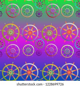 Background multicolor geometric steering wheel pattern summer.
