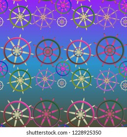 Background multicolor geometric steering wheel pattern summer.
