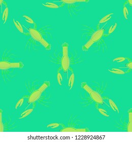 Background multicolor lobster seamless simple pattern.