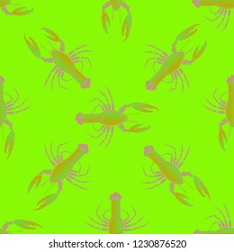 Background multicolor lobster seamless simple pattern.