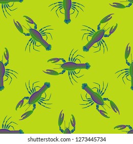 Background multicolor lobster seamless simple pattern.