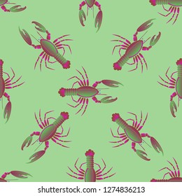 Background multicolor lobster seamless simple pattern.