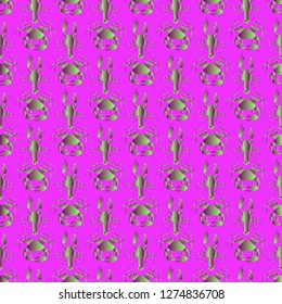 Background multicolor lobster seamless simple pattern.