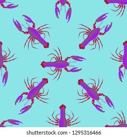 Background multicolor lobster seamless simple pattern.