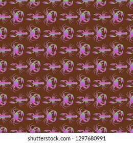 Background multicolor lobster seamless simple pattern.