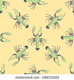 Background multicolor lobster seamless simple pattern.