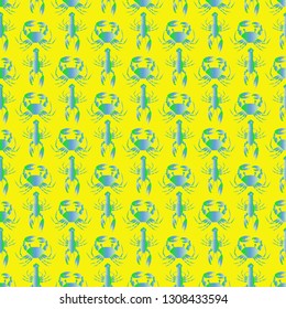 Background multicolor lobster seamless simple pattern.