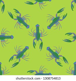 Background multicolor lobster seamless simple pattern.