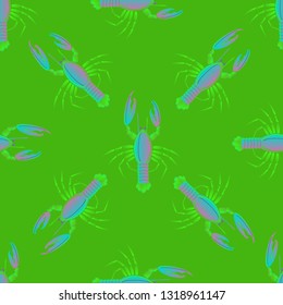 Background multicolor lobster seamless simple pattern.