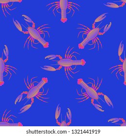 Background multicolor lobster seamless simple pattern.