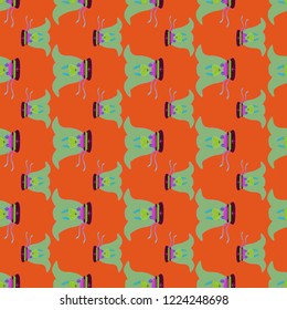 Background multicolor pattern seamless walrus seaman childish.