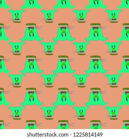 Background multicolor pattern seamless walrus sailor childish.