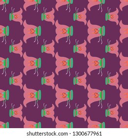 Background multicolor pattern seamless walrus sailor childish.