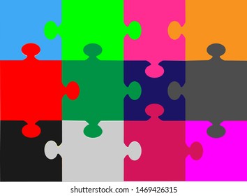 Background with multicolor puzzle Vector illustration