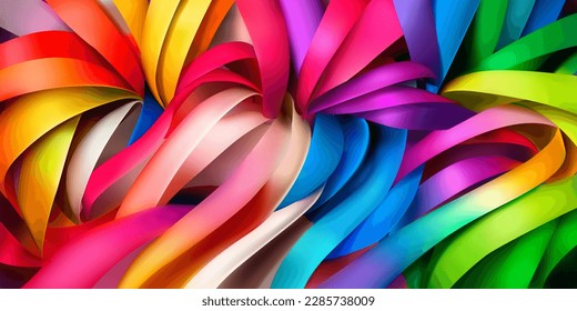 Fondo de la seda multicolor o cintas de papel
