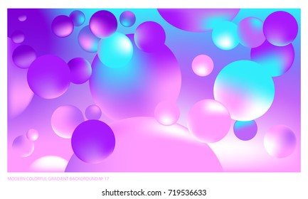 Background multicolored abstract vector gradient 3d background with luminous balls for  poster, billboard, advertisement, cover, wallpaper, presentation, packaging. Vector illustration of modern art.