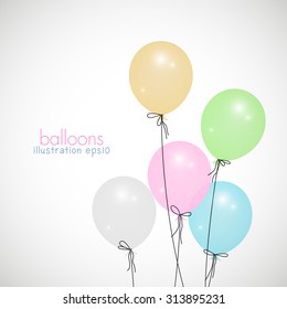 Background with multicolored balloons