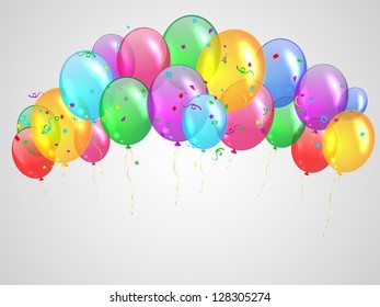 Background with multicolored balloons. Vector illustration.