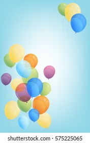 background with multicolored balloons, vector illustration.
