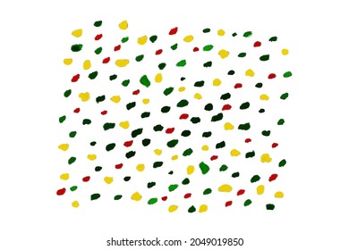 Background of multicolored chaotic spots of paint. Design of packaging, paper, interior, decor, fabric.