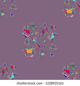 Background multicolored crab seamless simple pattern.