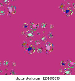 Background multicolored crab seamless simple pattern.