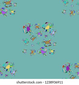 Background multicolored crab seamless simple pattern.