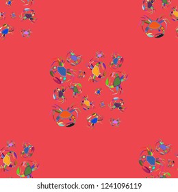 Background multicolored crab seamless simple pattern.